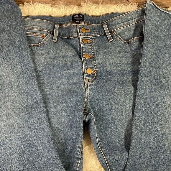 J Crew Full-Length Flare Leg 5 Button Stretch Jeans 30 Size 10 Blue - Picture 10 of 13